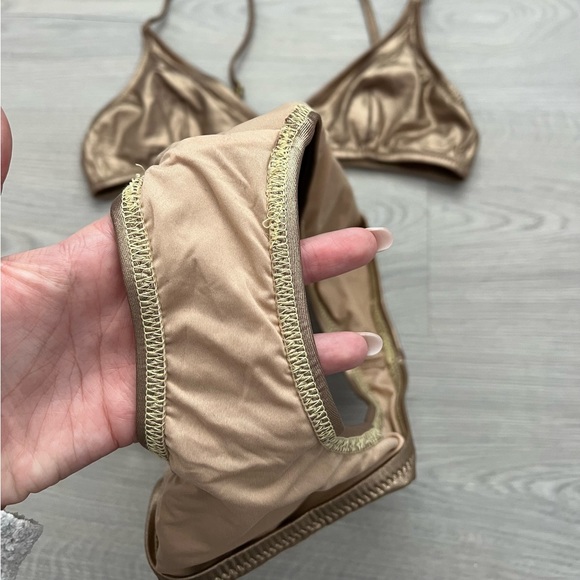 J. Crew Metallic Gold French Bikini Set - Picture 4 of 7